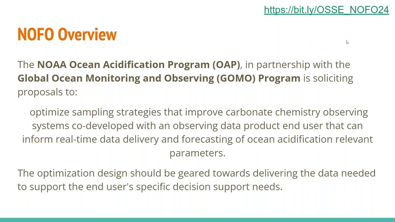 NOFO Informational Webinar  Ocean & Coastal Carbon Observing Optimization Study