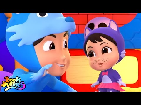 Cinq petits Monstres Dessin Animé d'Halloween en Anglais
