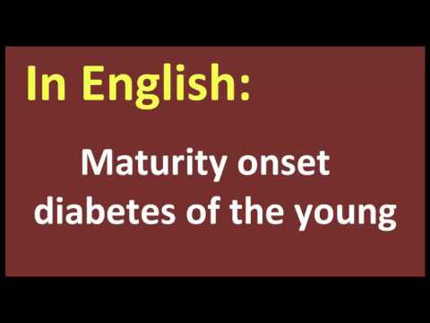 Maturity onset diabetes of the young arabic MEANING
