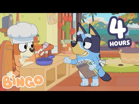 🔴 Live: 4 Hours Of Fun Food With Bingo 🍴🍰🧡 | Bingo - Official Channel