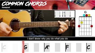 Amazed (ver2) - Lonestar | EASY GUITAR LESSON | Scrolling Chords & Lyrics