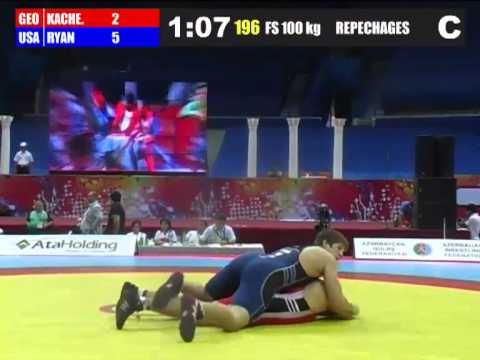 2012 Cadet Worlds 100kg - Garrett Ryan (USA) vs. Beka Kachetelidze (GEO)