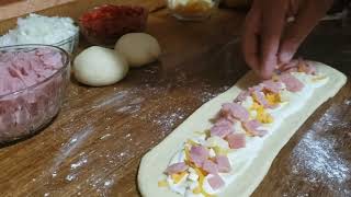 Trenza de jamón y queso