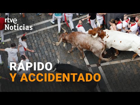 Mon July 7 2025 encierro with Fuente Ymbro bulls in Pamplona