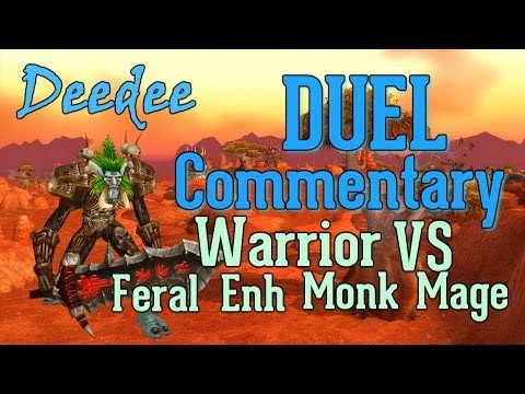 Warrior 5.4 Duel Commentary PvP! vs Feral Druid, Enh Shaman, WW Monk and Frost Mage! - Deedee