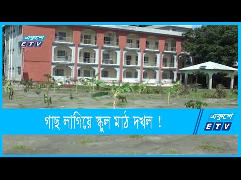 গাছ লাগিয়ে স্কুল মাঠ দখল !