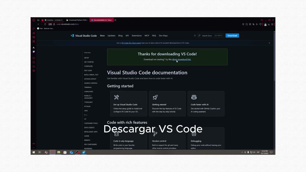 Tutorial como Instalar Python con OpenCV y MediaPipe