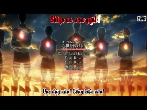 [EnA][ Vietsub + Kara] Shinzou wo Sasageyo - LINKED HORIZON ( Anime Attack on Titan SS2 ) OP 1 Loop