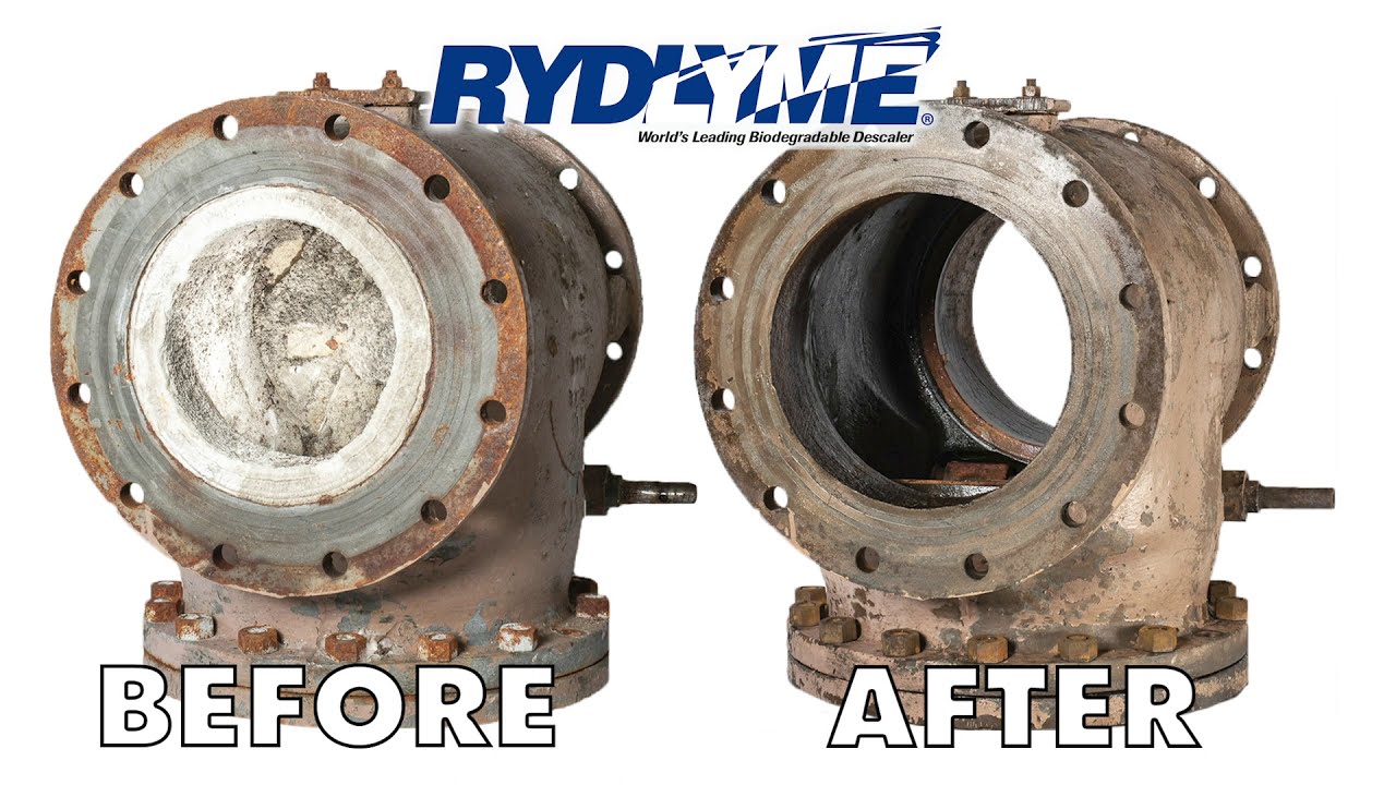 Struvite Removal from Check Valve with RYDLYME Biodegradable Descaler