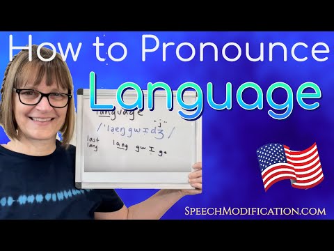 Part of a video titled How to Pronounce Language - YouTube