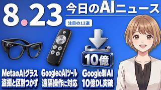 【#AIニュース】MetaのAIグラス爆売れ、盗撮と見分けがつかず！Google「Gemma」10億ダウンロード突破 | 2026.08.23 | No.168