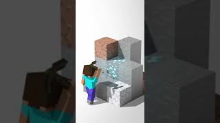 Steve try to break diamond from wooden pickaxe ๐๐๐#minecraftshorts #shorts #minecraft