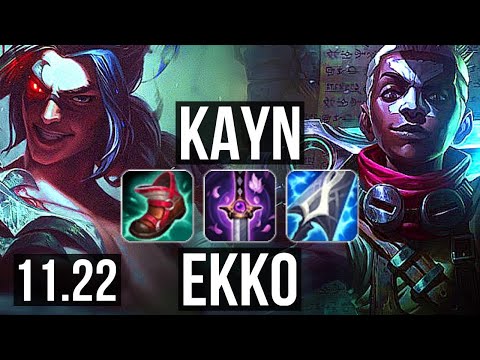 KAYN vs EKKO (JNG) | 8/1/7, 600+ games, 1.0M mastery, Dominating | EUW Master | 11.22