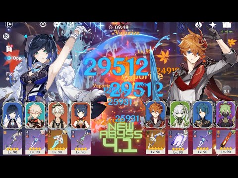 New Abyss 4.1 / C0 Yelan Vaporize & C0 Child Hyperbloom / Genshin impact