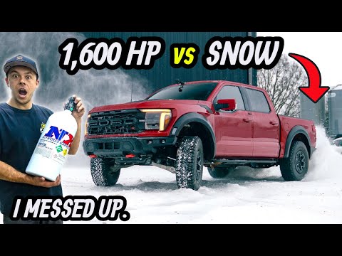 1,600 HP Twin Turbo RAPTOR R  VS Snow.. I Lost Control