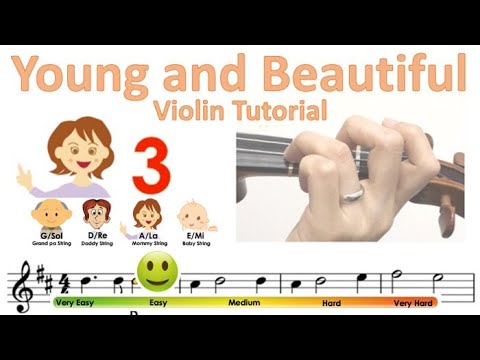 Lana Del Rey - Young and Beautiful sheet music and easy violin tutorial