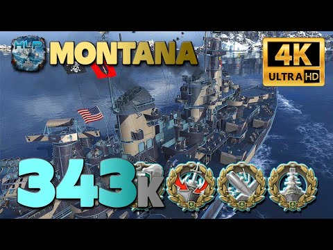 Battleship Montana: 343k damage - World of Warships