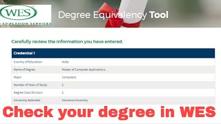 WES Degree Equivalency Tool | WES credential evaluation for University Check