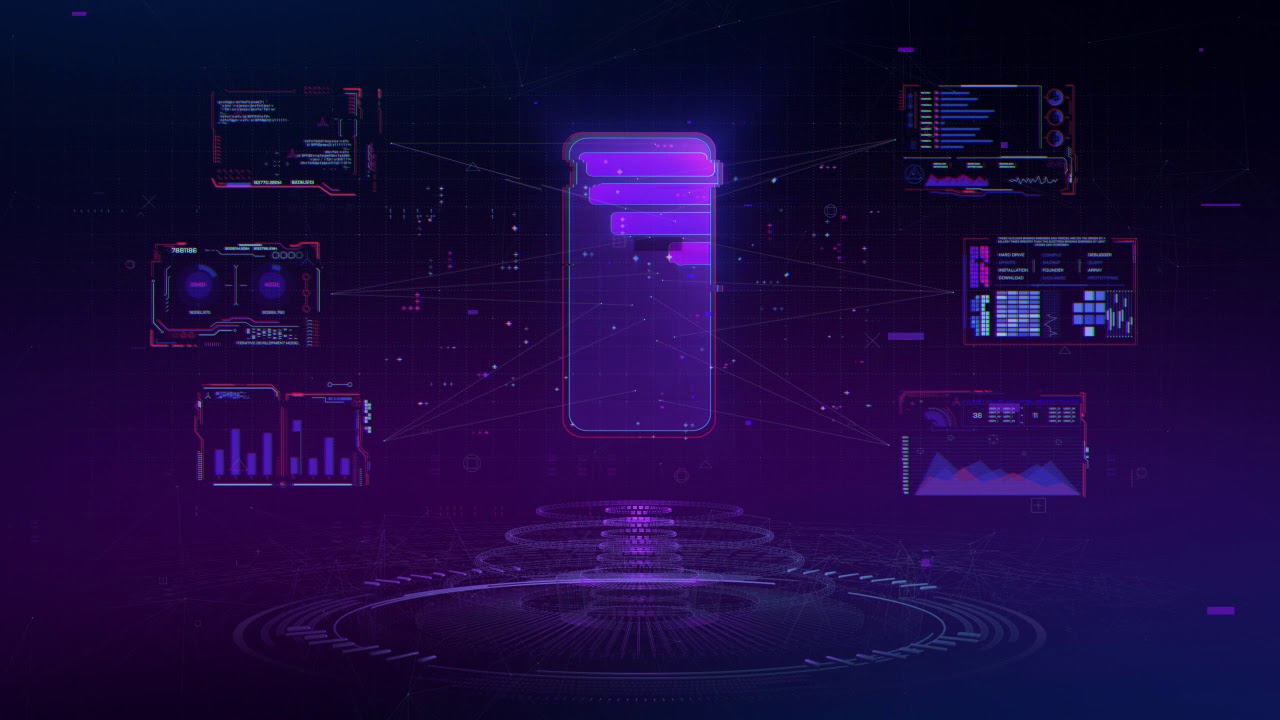 Cyberpunk Futuristic Phone Interface Background video | Footage | Screensaver