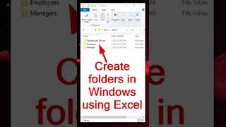 Quickly create folders in Windows Explorer using full Excel functionality