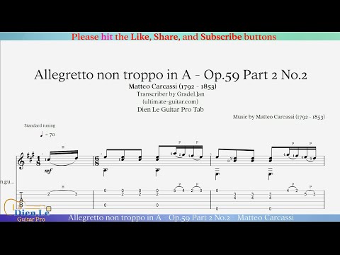 Opus 59 Part 2 No 2 - Allegretto Non Troppo In A Major - Matteo Carcassi
