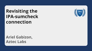 Video: Revisiting the IPA-sumcheck connection