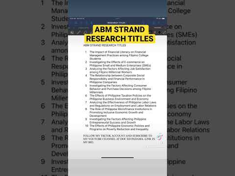 ABM STRAND RESEARCH TITLES #shorts #docedpadama