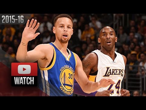 Kobe Bryant vs Stephen Curry Duel Highlights (2016.03.06) Lakers vs Warriors - LAST Meeting!