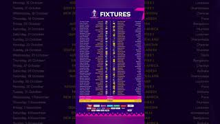 World Cup 2023 Fixtures |WC 2023 Schedule #cricket #iccworldcup