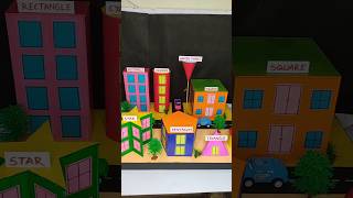 3D shapes model for school project | maths project  shapes city  #schoolproject #maths #shorts