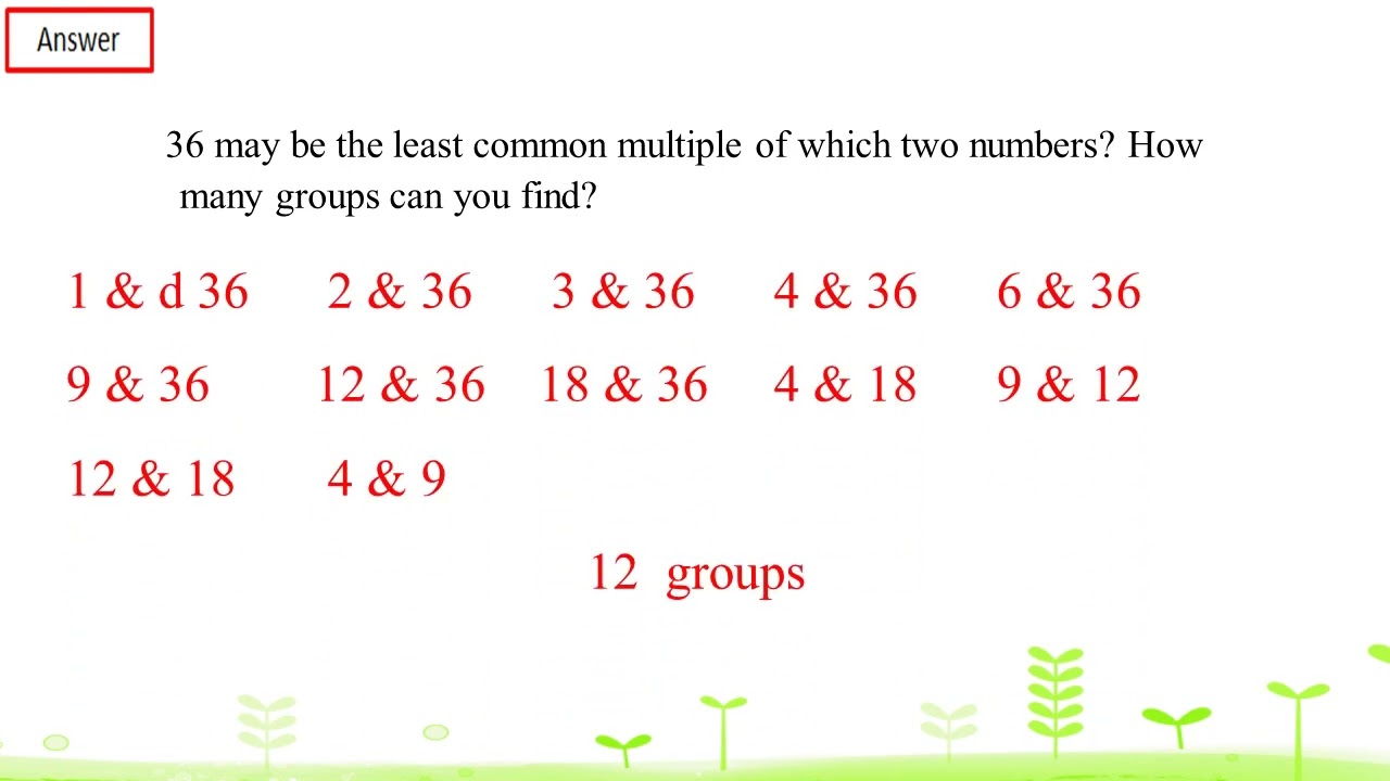 Least Common Multiple LCM worksheet