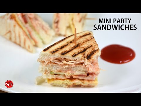 Mini Party Sandwich | Lunch Box Recipe For Kids | Saima's Cooking Secrets