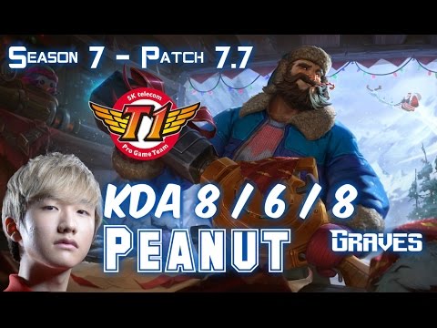 SKT T1 Peanut GRAVES vs LEE SIN Jungle - Patch 7.7 KR Ranked