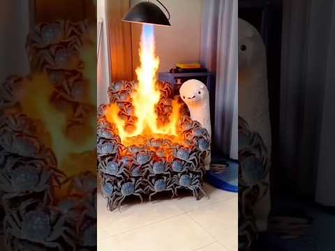 Oh my God, this crab is eating me 💪🙂😱~ wood working art / hand crafts ideas #shorts