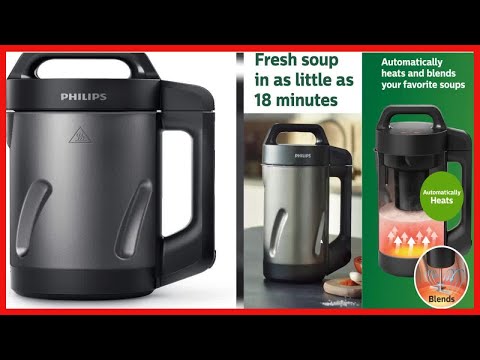 Philips Soup and Smoothie Maker, Makes 2-4 servings, HR2204/70, 1.2 Liters, Black  Stainless Steel
