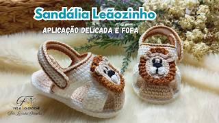 Sandália de Crochê Leãozinho para Bebê – 10cm | Passo a Passo Completo
