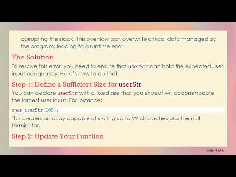 Resolving the Stack around the variable 'userStr' was corrupted Error in C