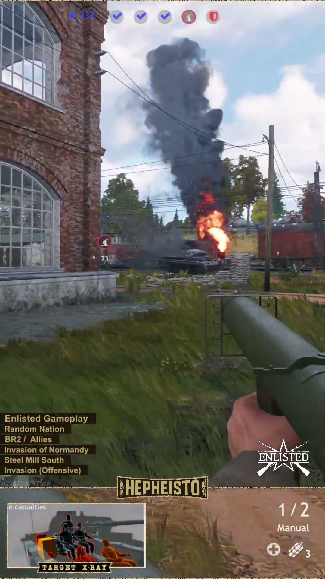 Anti Tank Gunner eliminates Panzer III E with M1 Bazooka