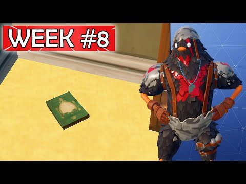 All Week 8 CHALLENGES (Collect Research Books & More) Guide - Fortnite