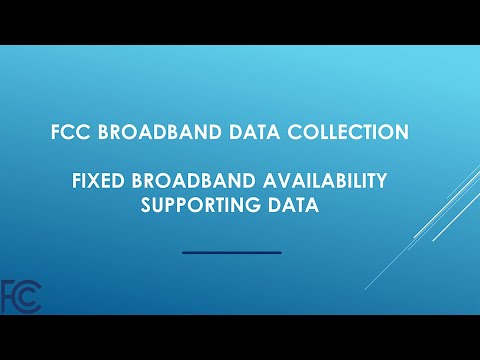 Fixed Availability Data Filing Supporting Data Requirements