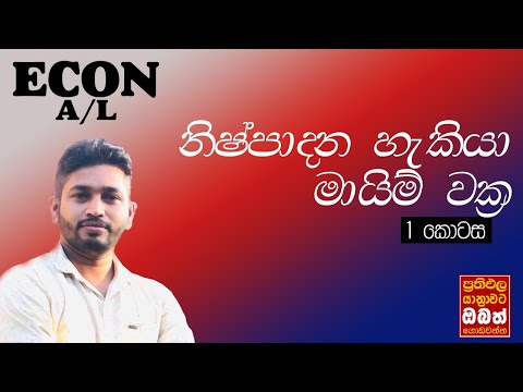 නිශ්පාදන හැකියා මායිම් වක්‍ර - 1 කොටස  |Production possibility curves - part 1 | රුවන් රත්නායක