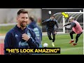 Lionel Messi REACTION to Garnacho Showcased his Amazing Skills in Argentina Training | Man United