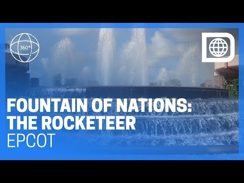 Fountain of Nations Rocketeer Theme - 360° 4K - Epcot