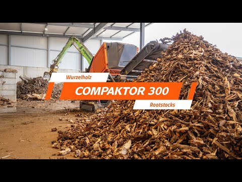COMPAKTOR 300 - Zerkleinerung von Wurzelholz