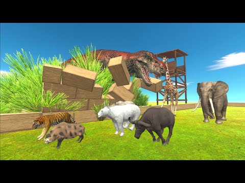 Animal Challenge - Who Can Escape from Carnivore Dinosaurs - Animal Revolt Battle Simulator