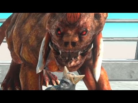 Giant Hellhound & Flying Saber Ghoul vs RANDOM UNITS - Animal Revolt Battle Simulator