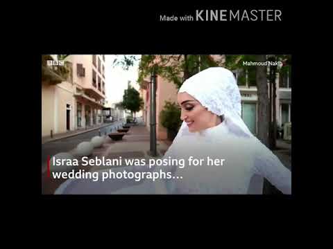 Beirut The bride being photographed in wedding dress as blast hit
