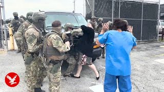 ICE agents clash with protestors during rally | In Full