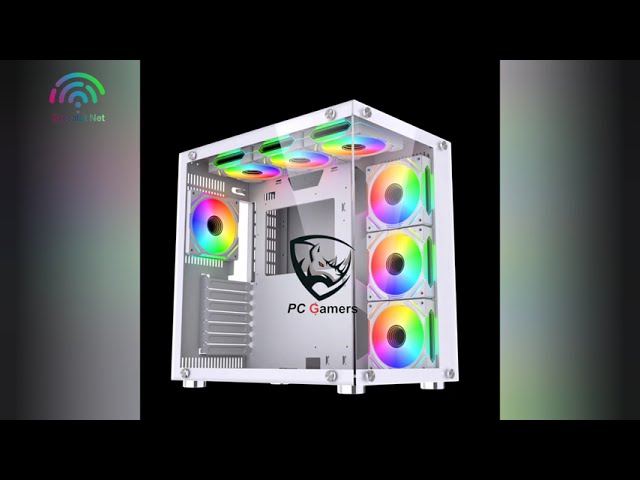 كيس بي سي قيمنق UFO-II (المنظر البحري) اللون ابيض بـ 7 مراوح ARGB مع كنترول متحكم