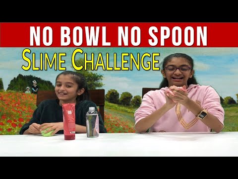 NO BOWL NO SPOON SLIME CHALLENGE!!